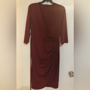 Chic Long Sleeve Burgundy Dress